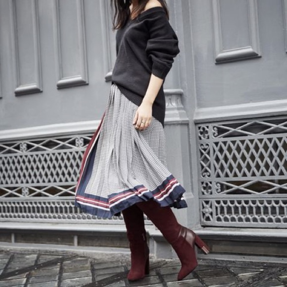 NWOT Canvas Land’s End Pleated Skirt